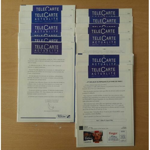 Revue "Télécarte Actualité", Numéros De Juillet 1991 À Décembre 1992 (Du Numéro 91/1 (Premier Numéro Paru) Au 92/10, Soit 15 Numéros)
