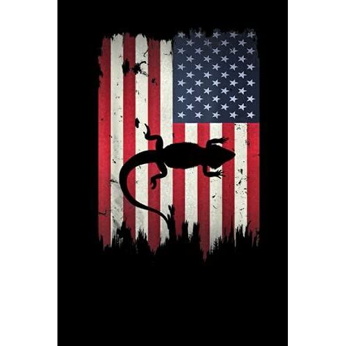 Bearded Dragon Usa American Flag 4th Of July Lizard Gift Lined Notebook: Independence Day Themed Blank Notebook Journal For Writing Note Diary