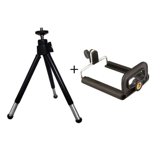 Le noir - Trépied avec support à Clip, adaptateur de montage pour Smartphones à retardateur, pour iphone Samsung SD &amp HI, nouveau