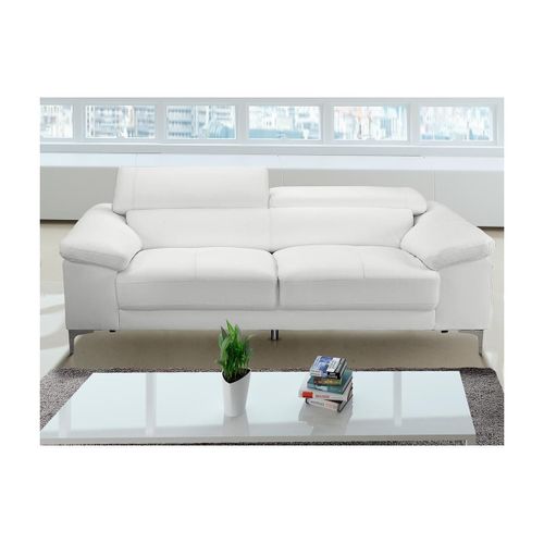 Canapé 2 Places En Cuir Solange - Blanc