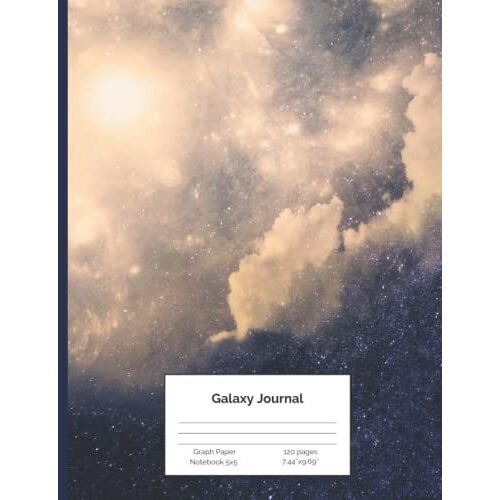 Graph Paper 5x5 Notebook 120 Pages 7.44''x9.69'': Math Physics Science Notebook With Graph Paper (Quad Ruled 5x5) And Space Galaxy Cover For School, College Or University