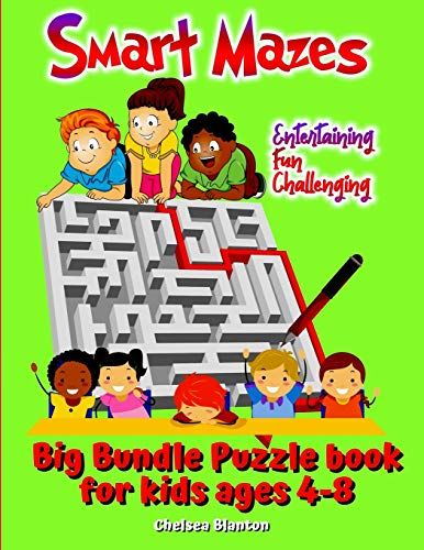 Smart Mazes Big Bundle Puzzle Book Kids Ages 4-8 Entertaining, Fun, Challenging: Focus Game With Solutions Helps Brain Development Captivating
