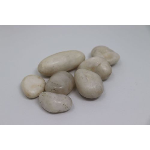 80 Kg Galets Polis, Gravier, Galets De Rivière, Cailloux, Gravier De Jardin, Gravier Décoratif, Blanc