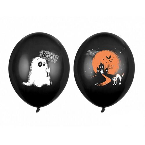 6 BALLONS LATEX HALLOWEEN FANTÔME 30CM