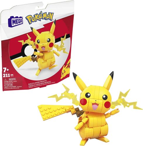 Figurine Mega Pokémon Pikachu 12 Cm Construction 211 Pièces Jouet Enfants Noël