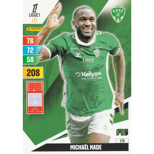 Carte Foot Panini Adrenalyn Xl - N° 278 - Foot 2024 / 2025 - Michael Nade - Saint Etienne