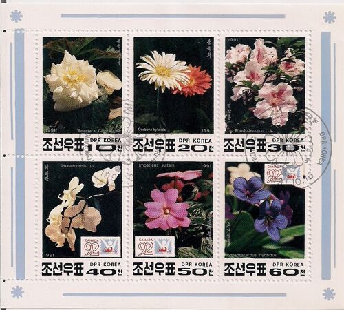 Coree- 1 Bloc De 6 Timbres Fleurs N°2335 À 2340