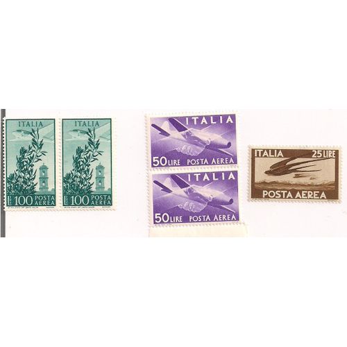 Italie- Lot De 5 Timbres Neufs Dont 4 Non Détachés-Poste Aérienne