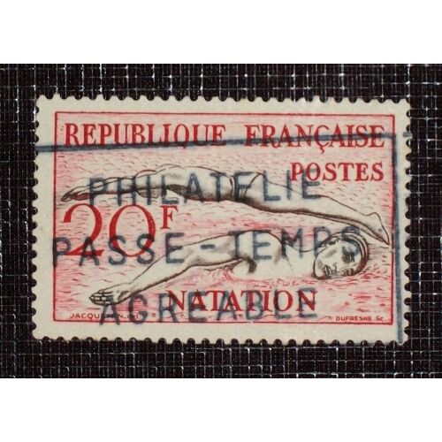 France N° 960 Oblitéré De 1953 - 20f Rose-Carmin Et Bistre « Jeux Olympiques DHelsinki : Natation » Avec Oblitération « Philatélie Passe-Temps Agréable »