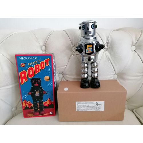 Robot Mécanique En Tôle (Marcheur) - Mechanical Roby Robot - Ha Ha Toy - Ms 640