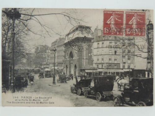 Paris : Le Boulevard Et La Porte St-Martin ( Nombreuses Torpédos )