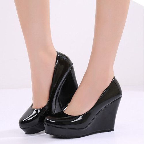 Lihuamao-Chaussures Escarpins Roses En Cuir Verni,Espadrilles Compensées,Plateforme,Talons Hauts,Travail,Ix,Mariage,Pour Femme - 34