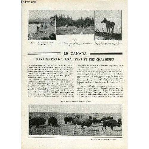 La Nature N° 2772 - Le Canada Paradis Des Naturalistes Et Des Chasseurs Par Forbin, Glozel Par Chauvet, La Voiture Sensaud De Lavaud Par Weiss, Les Cokeries Modernes Par Ortolo, Un Avion Transporteur(...)