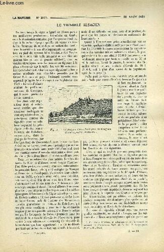 La Nature N° 2575 - Le Vignoble Alsacien Par Ch. Vélain, Ressources Prétolifères De L Ancien Monde Par F. Rigaud, La Renaissance Des Pâtes A Papier En France Par Jean Emile Barbier, Les Ondes(...)