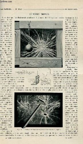 La Nature N° 2047 - Le Verre Triplex, Les Algues Marines Par Henri Coupin, La Ferme Électrique Par Lucien Fournier, Les Expériences D Aérodynamique Du Duc De Guiche Par R. Chassériaud, L Élevage Des(...)