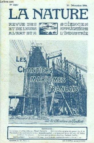 La Nature N° 2257 - Le Cacoyer À La Côte D Ivoire Par Jumelle, Deux Nouvelles Maladies De Guerre: La Fièvre Des Tranchées Et La Spirochétose Ictéro-Hémorragique, Nos Chantiers De Construction Navale(...)