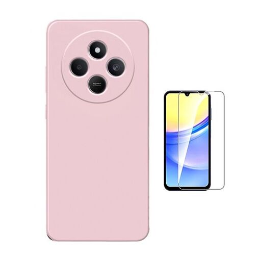 Kit Verre Trempé Clearglass + Coque En Silicone Liquide Phonecare Pour Xiaomi Redmi A4 - Rose