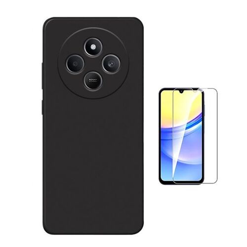 Kit Verre Trempé Clearglass + Coque En Silicone Liquide Phonecare Pour Xiaomi Redmi A4 - Noir