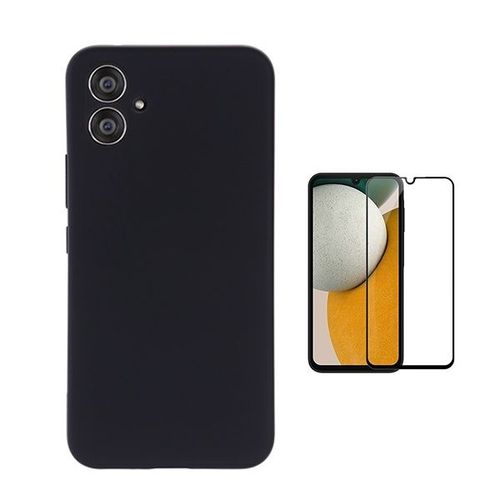 Kit De Film En Verre Trempé À Couverture Complète 5d + Couverture En Silicone Liquide Phonecare Pour Samsung Galaxy A06 - Noir