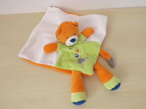 Doudou Chat Renard Orange Blanc Bleu Nicotoy