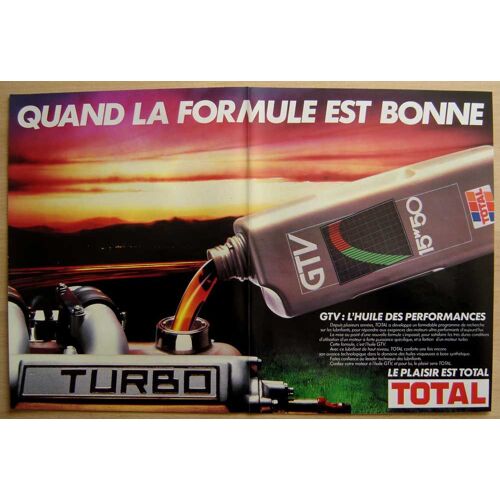 Publicité Papier - Huile Total De 1986