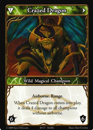 Carte Trading Card Game Epic Time Wars Crazed Dragon 30/17 Rare Vo