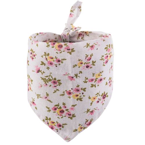 Fleur Bavoir Pour Animaux De Compagnie Mode Mignon Chien Anniversaire Bavoir Tendance Impression Accessoires Écharpe Triangulaire, Petit Floral Sur Fond Blanc