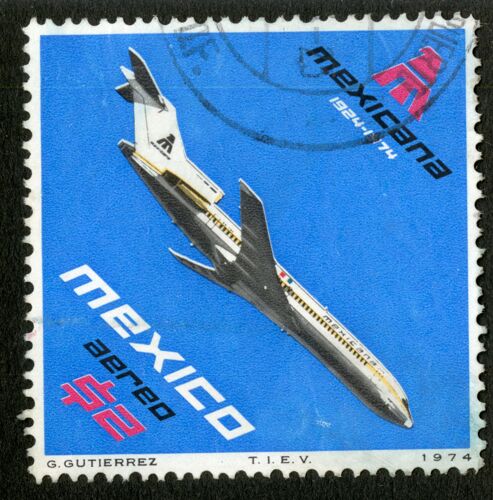 Timbre Oblitéré Mexico, Aereo, S2, Mexicana, 1924-1974