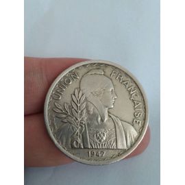 Monnaie 1 Piastre Argent Indochine 1947