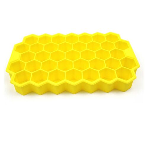 Bac A Glaçons En Nid D'abeille Creative Diy Bac A Glaçons En Silicone Moule En Nid D'abeille Empilable 37 Emplacements Glaciere, Jaune