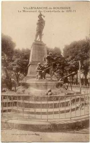 Aveyron Villefranche-De-Rouergue Monument Des Combattants De 1870 - 71 Guerre Monument Aux Morts Carte Postale Postcard