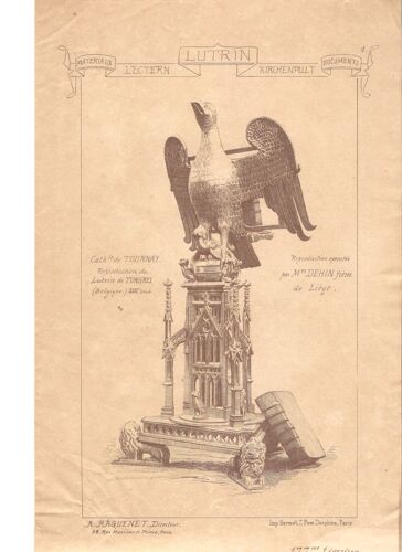 Lutrins Planche Raguenet Documents D'architecture 1886 Liège Tournai Doornik