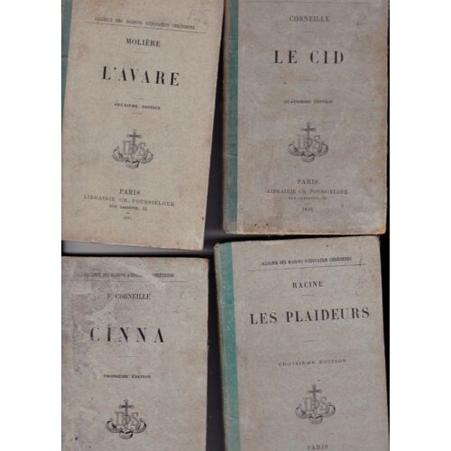 Corneille Le Cid- Cinna Ou La Clémence D' Auguste  -Polyeucte- Racine Les Plaideurs Molière -L'avare 5 Clasiques  Librairie Charles Poussielgue 1894-97  Notes Appréciations Et Critiques Littéraires 