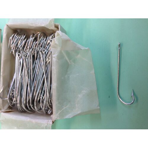 100 Hamecon N°10  Renverse Etame Tige Longue A Oeillet Ref 350 Mer Mustad