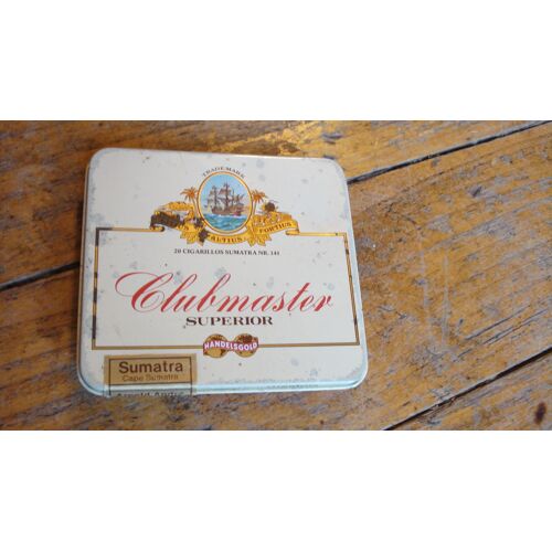 Ancienne Boite Metal Tole "20 Cigarillos Sumatra Clubmaster Superior" Tin,Vintage.