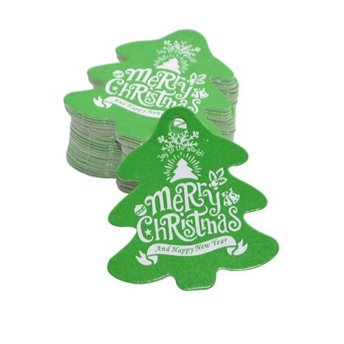 100pcs étiquette de cuisson de Noël cadeau décoration carte suspendue accessoires de bricolage arbre suspendu carte de message, 100pcs arbre de Noël vert