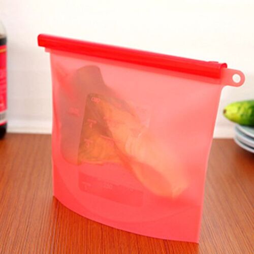 Sac De Conservation En Silicone Alimentaire Sac A Fermeture Éclair Réfrigéré Pour Légumes Et Fruits Sac De Rangement Pour Congélateur Alimentaire, 23 * 18cm * Sac De Conservation Rouge - Silicone - 10 Soie - Sac De Conservation Rouge - 23 * 18cm
