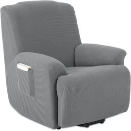 Housses De Fauteuils 1 Places Jacquard Housse De Canapé Extensible Housse Pour Canapé Relax (Gris Clair)