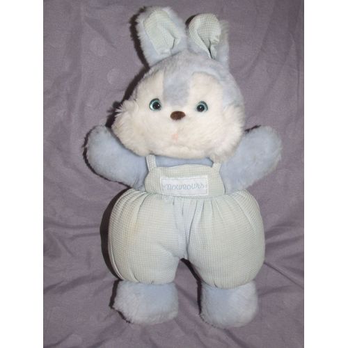 Lapin Nounours Bleu Nid D'abeille Grelot