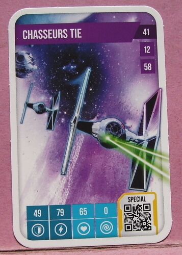 Carte Star Wars - Chasseurs Tie - 41 -12 - 58 - Spécial - Auchan 2025