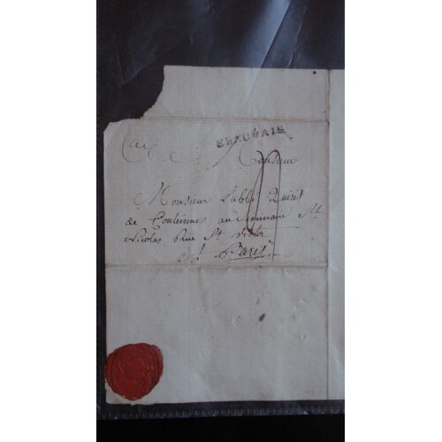 Marque Postale Xviiie:Lettre Lac Linéaire Beauvais Pour Paris Cachet Cire Rouge,1773.