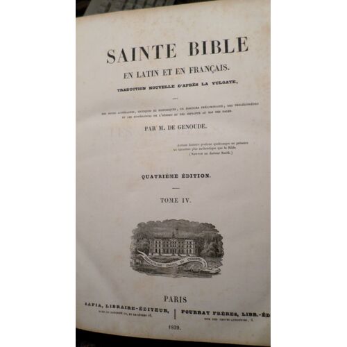 Lot De 5 Livres Sainte Bible En Latin Et En Francais Traduction Nouvelle D'après La Vulgate