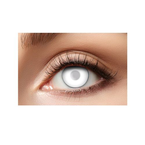 Lentilles De Contact Sans Correction De Zombie Blanches Semi Opaques 3 Mois