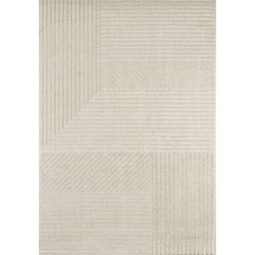 Tapis Salon Motif En 3d Crème - 160x230 Cm
