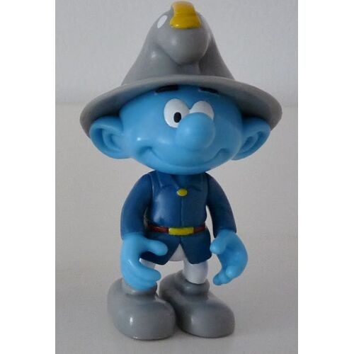 Figurine Schtroumpf Le Pompier - 7,5 Cm - Avec Lance Incendie - Marque Altaya Peyo 2014