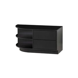 Meuble Tv D'angle Gauche 78x40x40 Cm En Pin Massif Noir