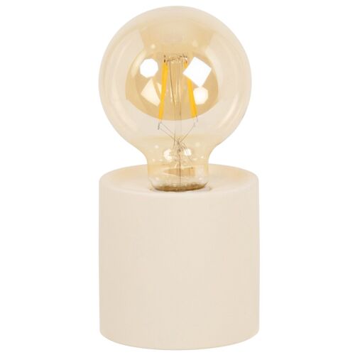 Déco Luminseuse En Dolomite Beige Et Globe En Verre Ambré