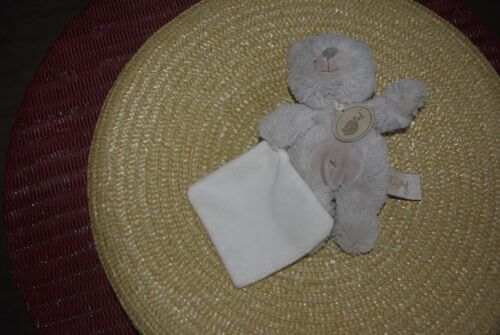 Doudou Ours Gris Mouchoir  Blanc