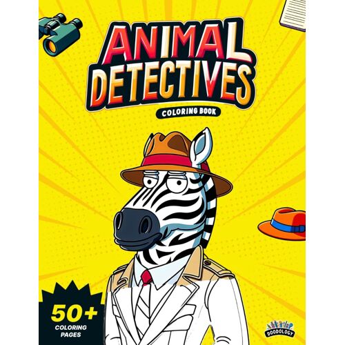 Safari Animal Detectives Coloring Book For Kids: 50+ Easy To Color Pages Of Stylish Farm Animal Detectives | Ages 5 To 12