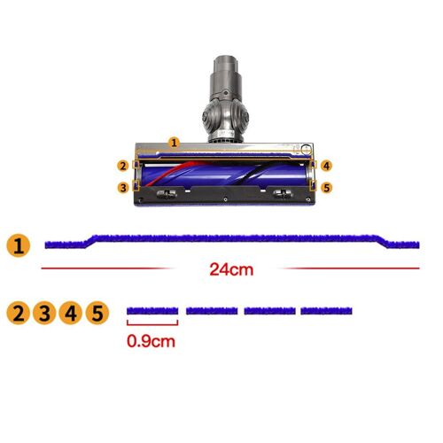 Pièces de rechange de bandes de fourrure souples pour aspirateur Dyson série V6/V7, nettoyeur à entraînement Direct, fournitures de nettoyage ménager